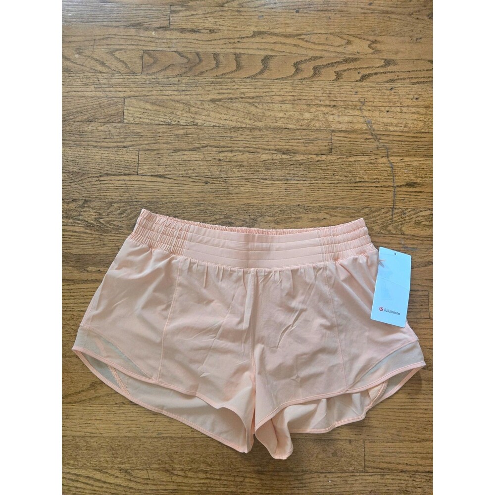 Lululemon Size 14 Hotty Hot High Rise HR Lined Short 2.5" Peach NWT
